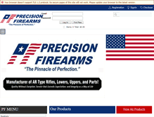 Tablet Screenshot of precisionfirearms.com